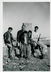 Dad with the 4 boys hunting with 22's in Llano @ 1954